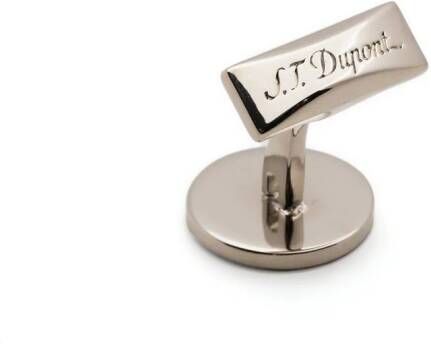 S.T. Dupont Manchetknopen met gegraveerd logo Zilver