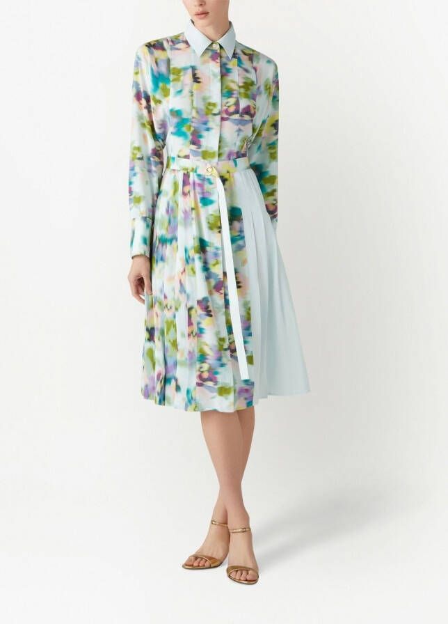 St. John Jurk met abstracte print Blauw