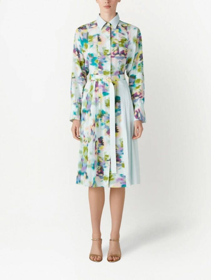 St. John Jurk met abstracte print Blauw