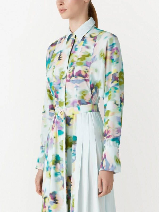 St. John Jurk met abstracte print Blauw