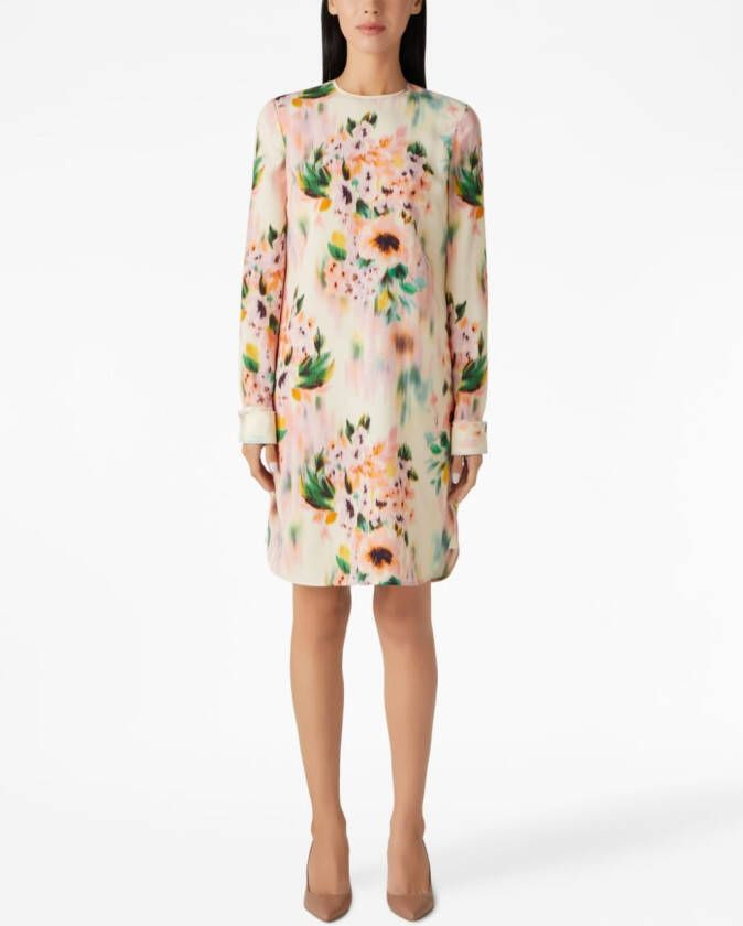 St. John Mini-jurk met bloemenprint Wit