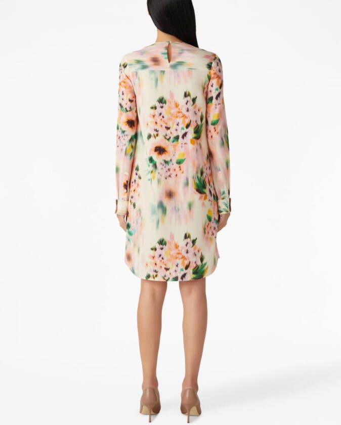 St. John Mini-jurk met bloemenprint Wit