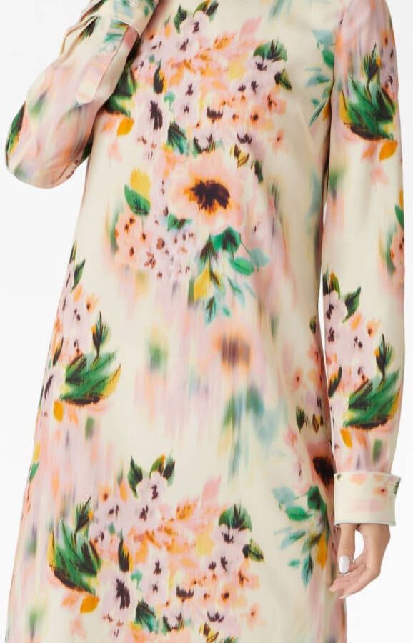 St. John Mini-jurk met bloemenprint Wit