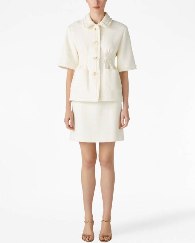 St. John Tweed mini-rok Wit
