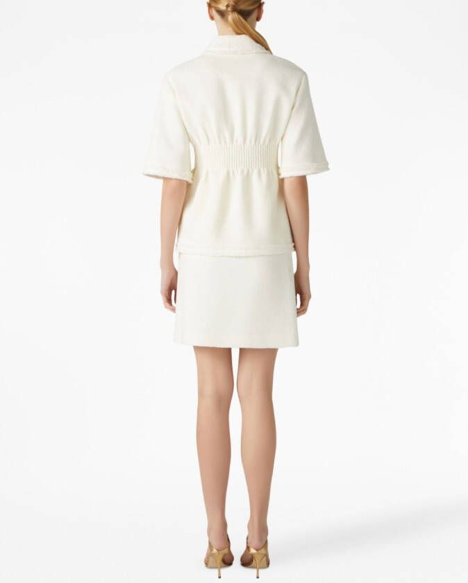 St. John Tweed mini-rok Wit