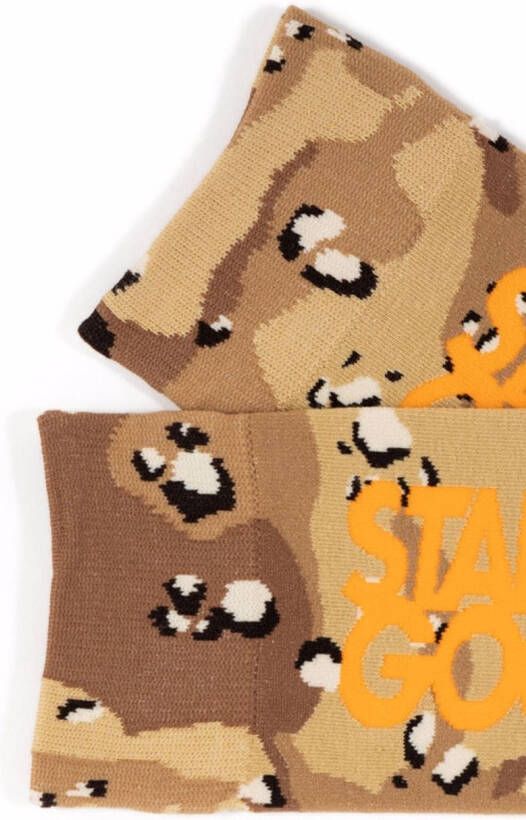 STADIUM GOODS Sokken met camouflageprint Bruin