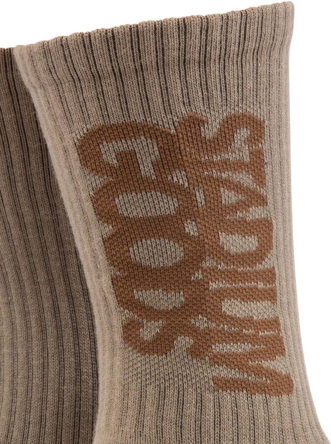STADIUM GOODS Sokken met geborduurd logo Bruin