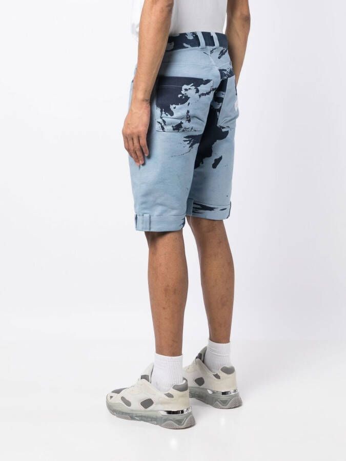 Stain Shade Bermuda shorts met abstracte print Blauw