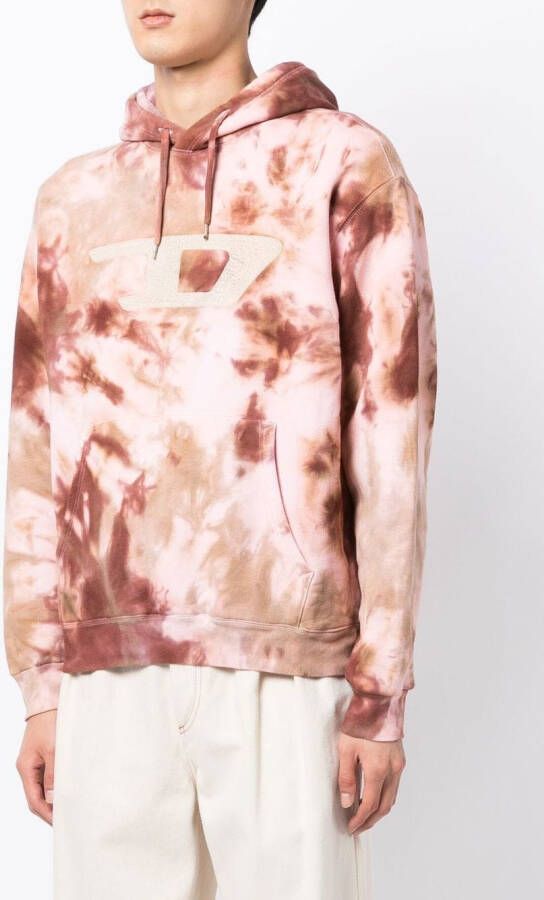 Stain Shade Hoodie met tie-dye print Bruin