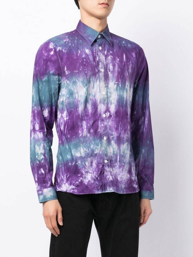 Stain Shade Overhemd met tie-dye print Blauw