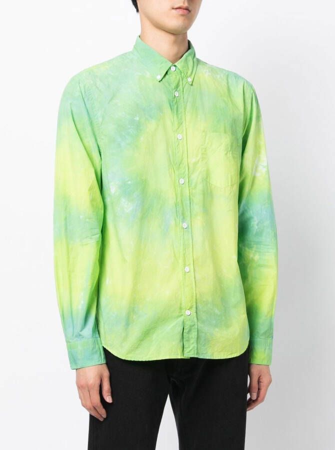 Stain Shade Overhemd met tie-dye print Groen