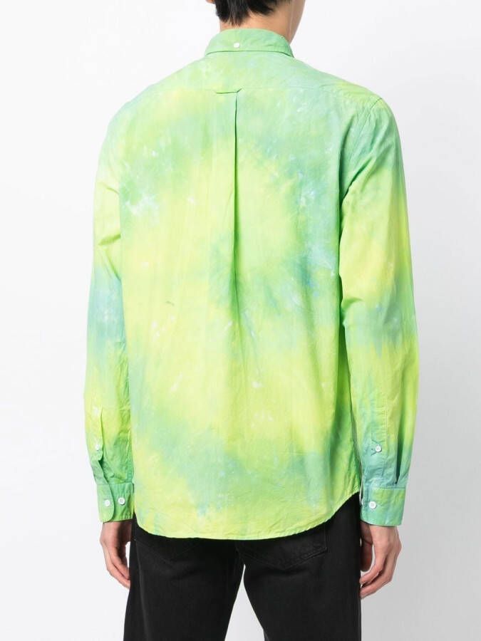 Stain Shade Overhemd met tie-dye print Groen