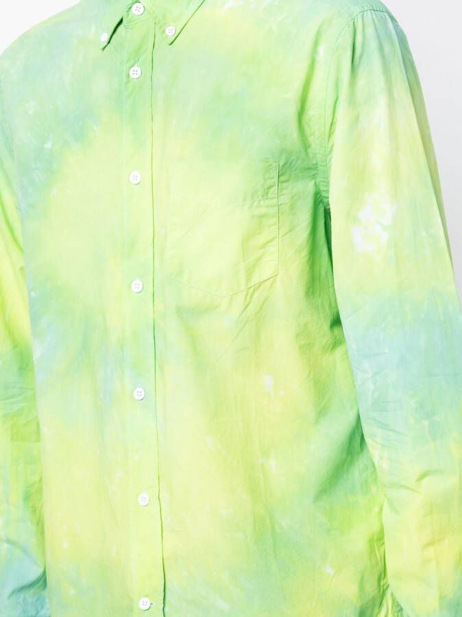 Stain Shade Overhemd met tie-dye print Groen