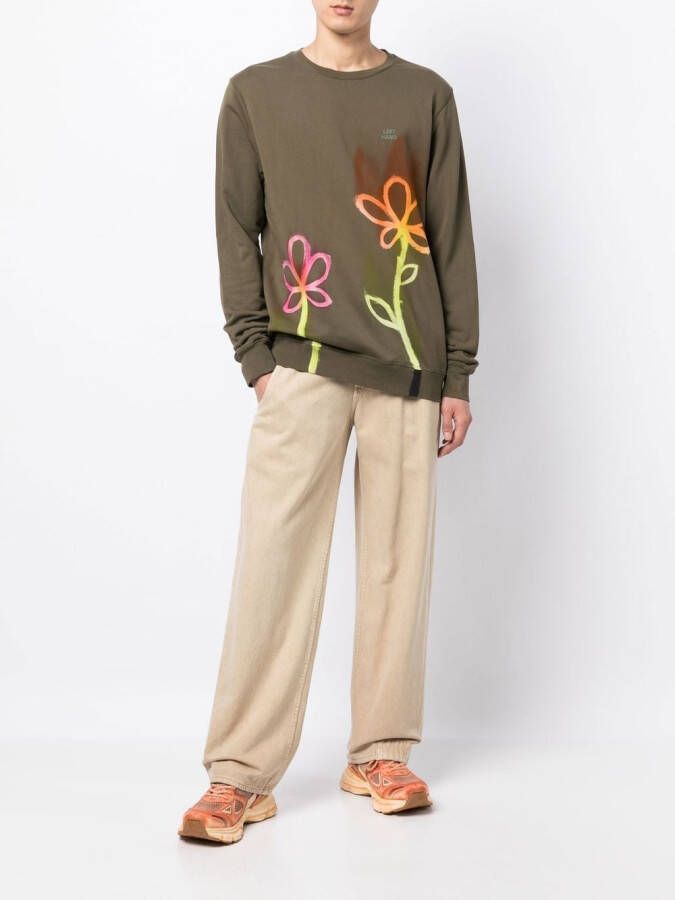 Stain Shade T-shirt met grafische print Groen