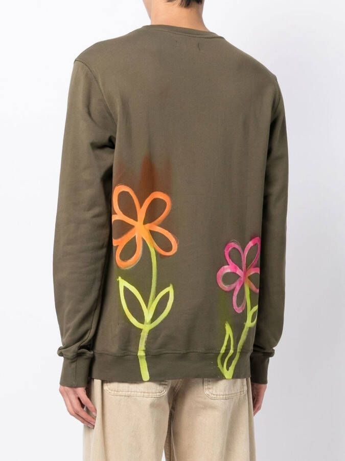 Stain Shade T-shirt met grafische print Groen