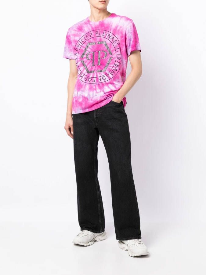 Stain Shade T-shirt met logoprint Roze