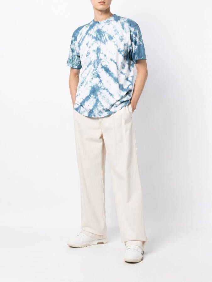 Stain Shade T-shirt met tie-dye print Blauw