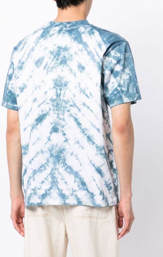 Stain Shade T-shirt met tie-dye print Blauw