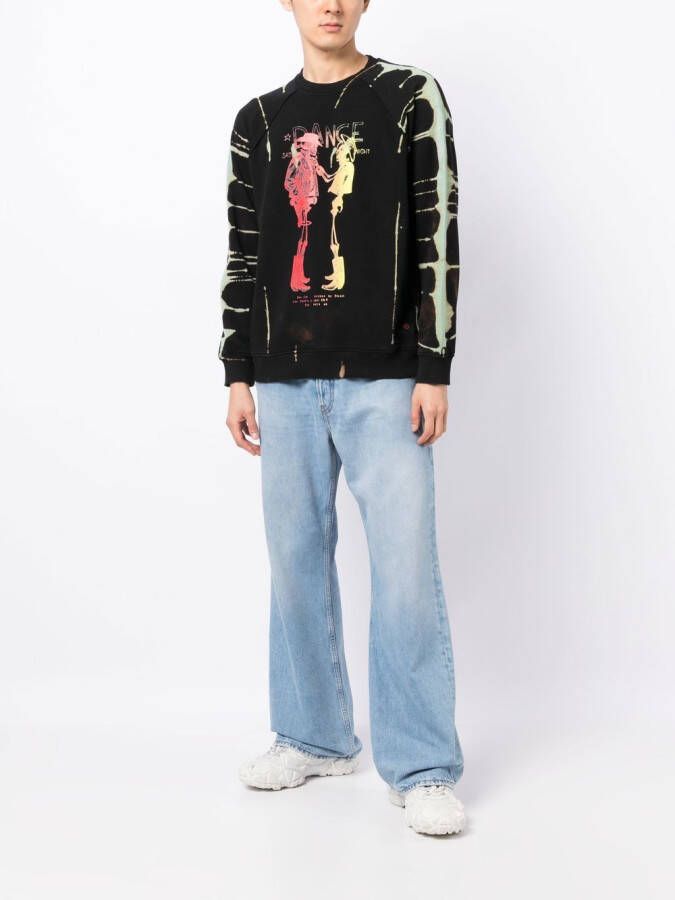 Stain Shade x Hiroshi Fujiwara sweater met print Zwart