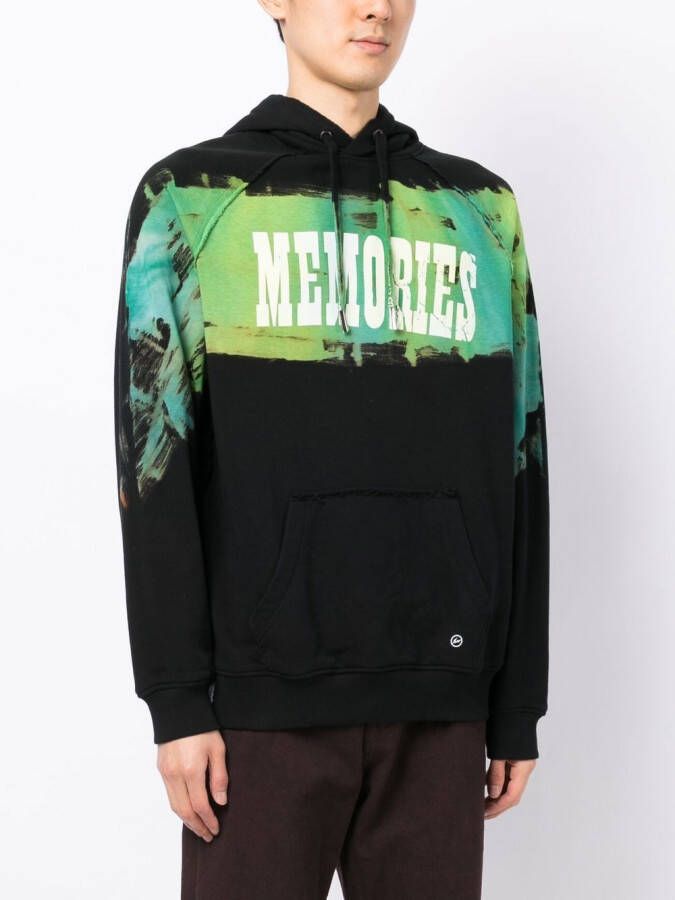 Stain Shade x Hiroshi Fujiwara hoodie met tekst Zwart