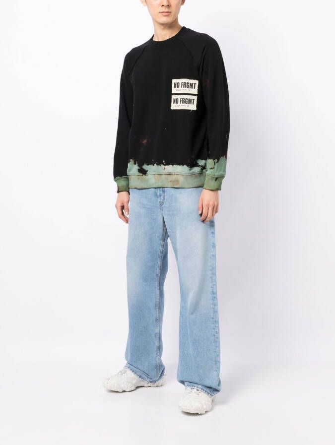 Stain Shade x Hiroshi Fujiwara sweater met tie-dye effect Zwart