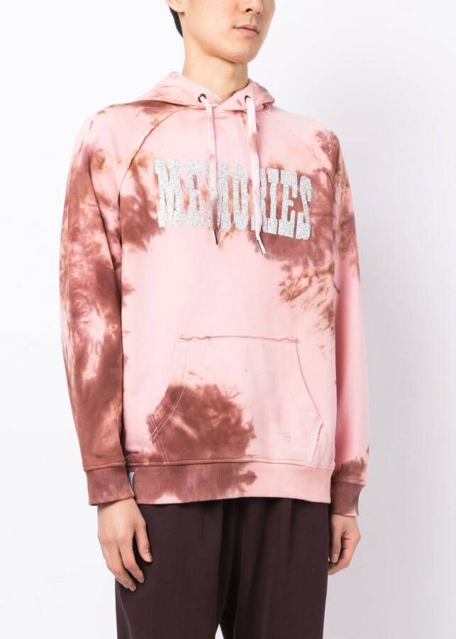 Stain Shade x Hiroshi Fujiwara hoodie met tie-dye print Roze