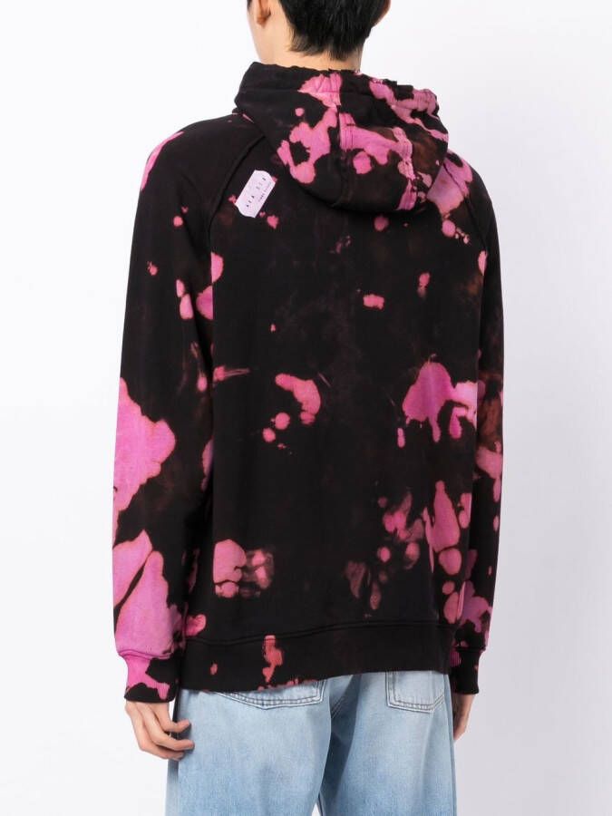 Stain Shade x Hiroshi Fujiwara hoodie met tie-dye print Zwart