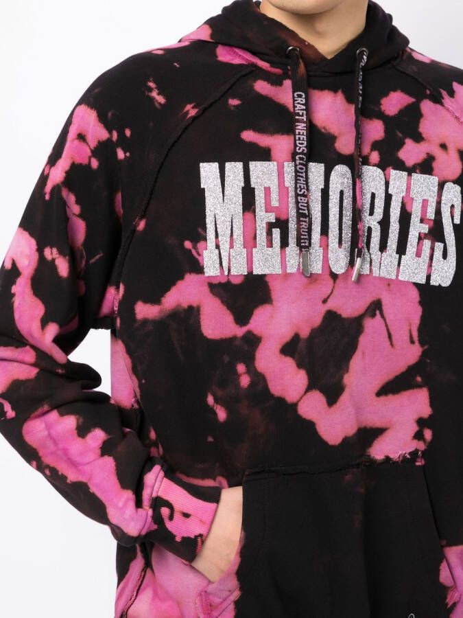 Stain Shade x Hiroshi Fujiwara hoodie met tie-dye print Zwart