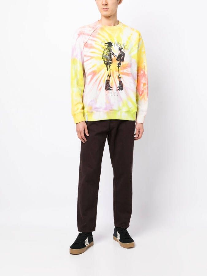Stain Shade x Hiroshi Fujiwara sweater met tie-dye print Roze