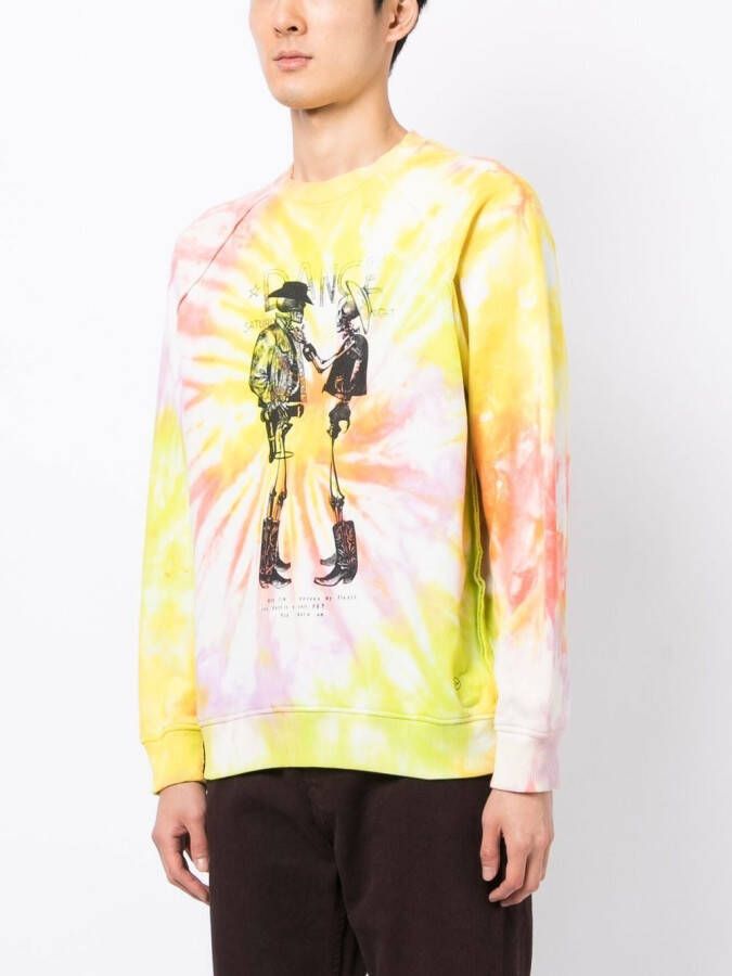 Stain Shade x Hiroshi Fujiwara sweater met tie-dye print Roze