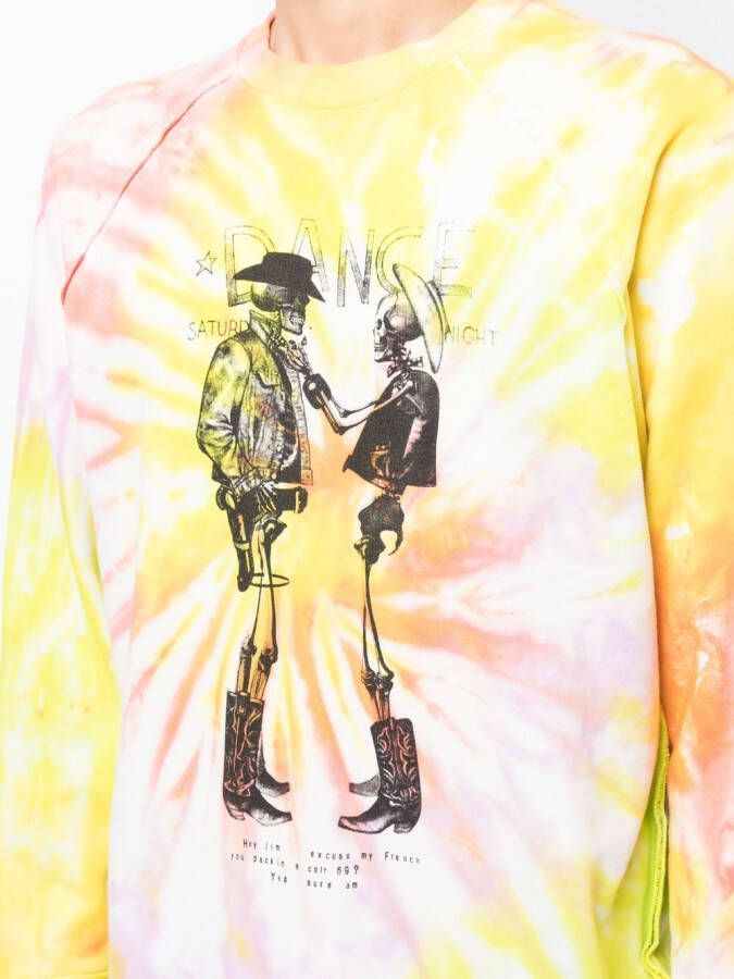 Stain Shade x Hiroshi Fujiwara sweater met tie-dye print Roze