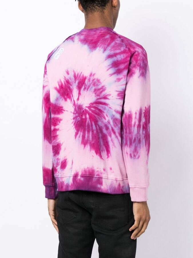 Stain Shade x Hiroshi Fujiwara sweater met tie-dye print Roze