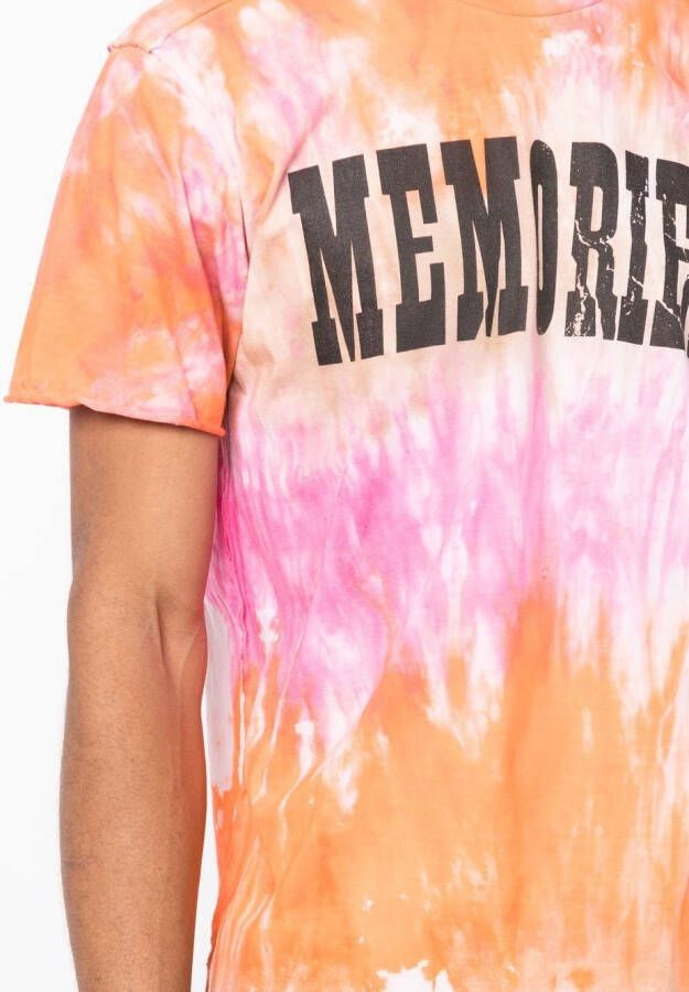 Stain Shade x Hiroshi T-shirt met tie-dye print Oranje