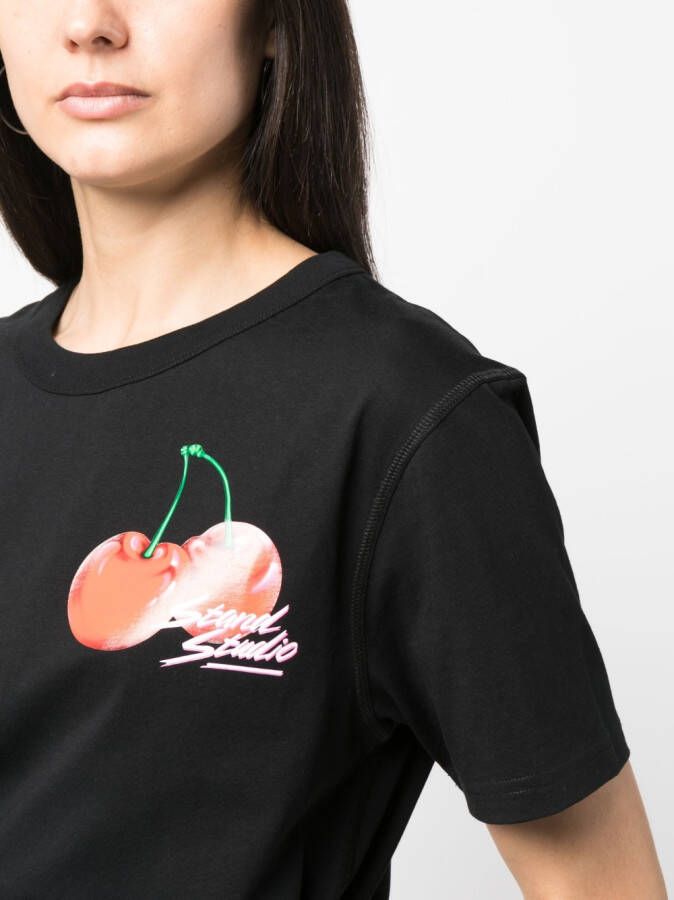 STAND STUDIO T-shirt met logoprint Zwart