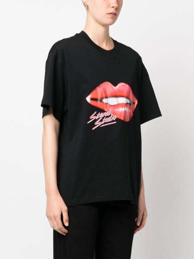 STAND STUDIO T-shirt met print Zwart