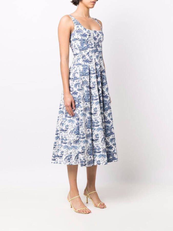 STAUD Jurk met bloemenprint Wit