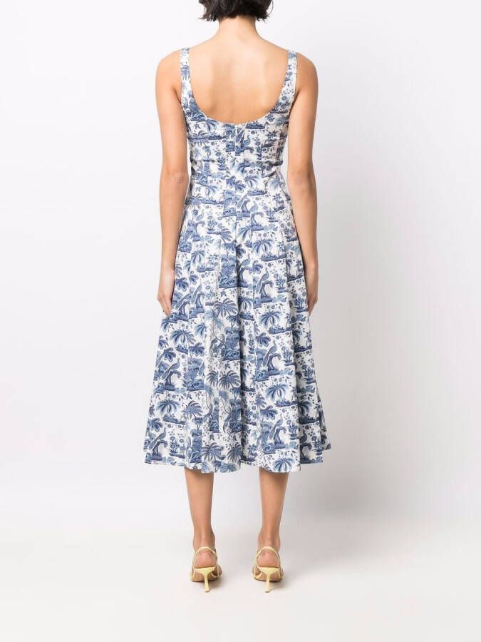 STAUD Jurk met bloemenprint Wit