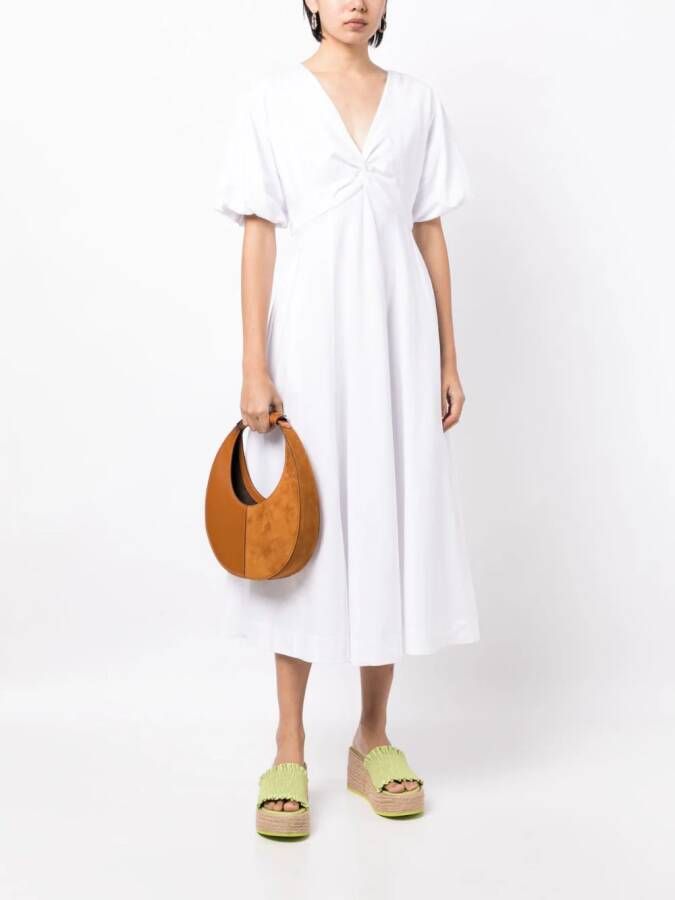 STAUD Midi-jurk met V-hals Wit