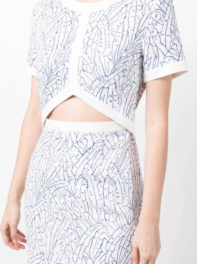 STAUD Mini-jurk met print Wit
