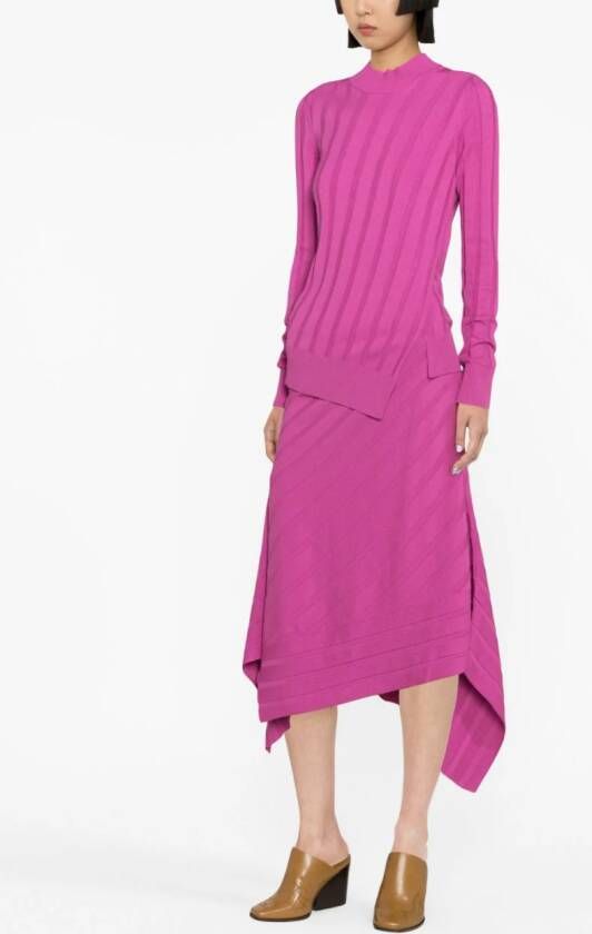 Stella McCartney asymmetric knitted top Roze