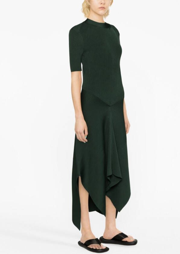 Stella McCartney Asymmetrische jurk Groen