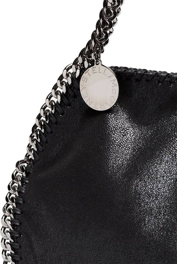 Stella McCartney black Falabella small faux leather shoulder bag Zwart
