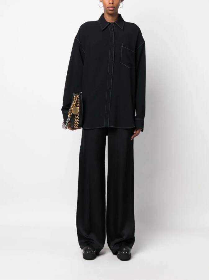 Stella McCartney Blouse met contrasterend stiksel Zwart