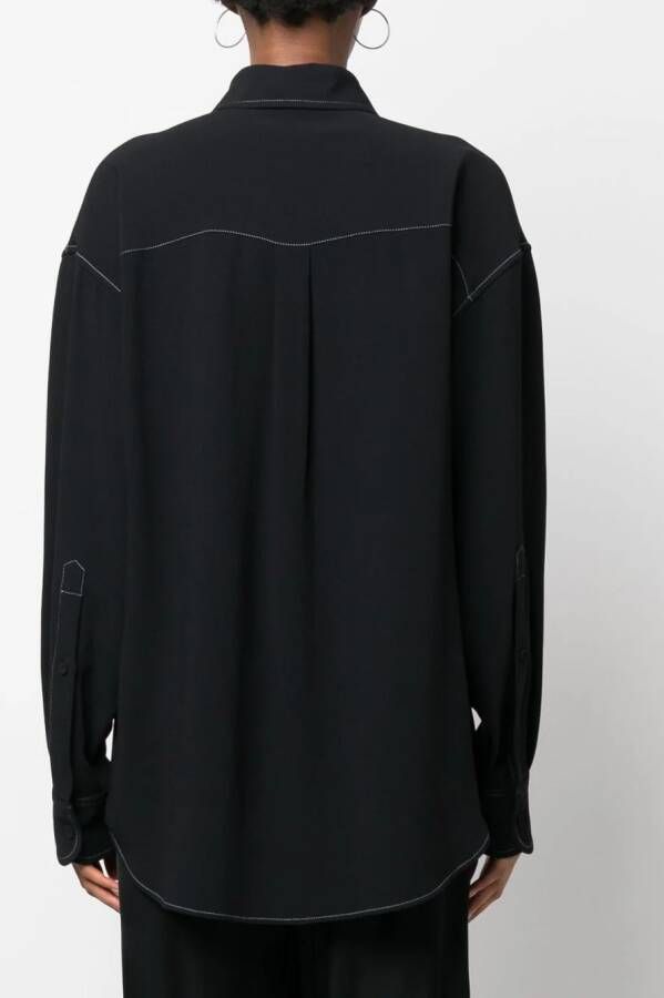 Stella McCartney Blouse met contrasterend stiksel Zwart