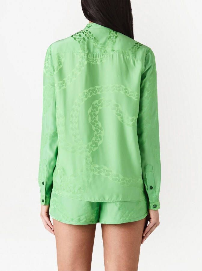 Stella McCartney Blouse met klassieke kraag Groen