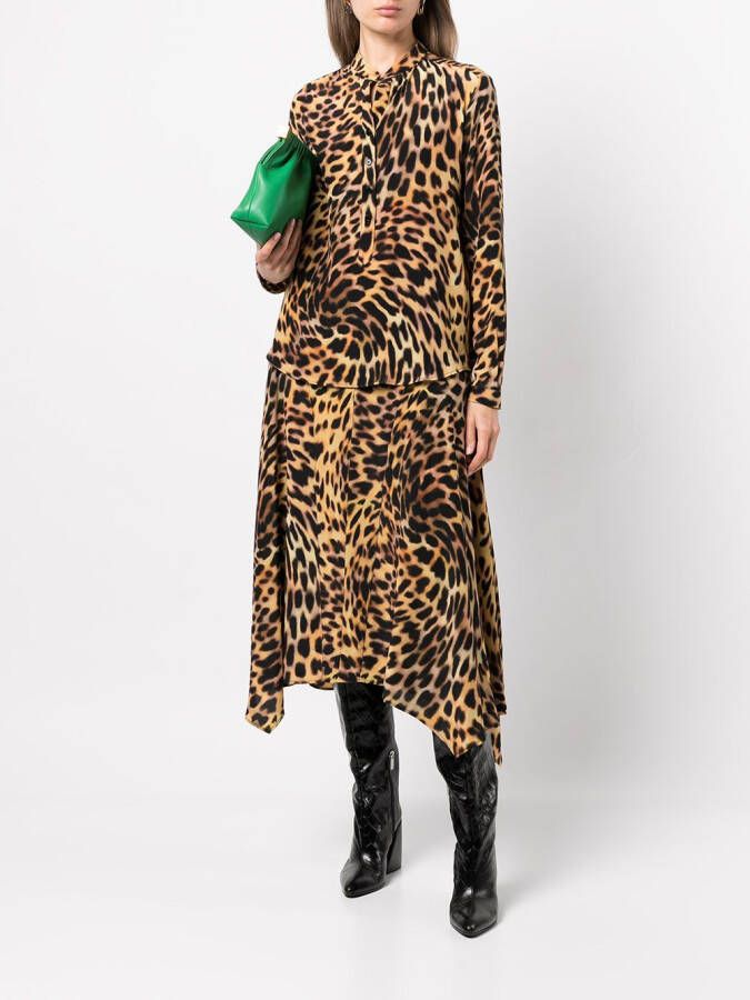 Stella McCartney Blouse met luipaardprint Zwart