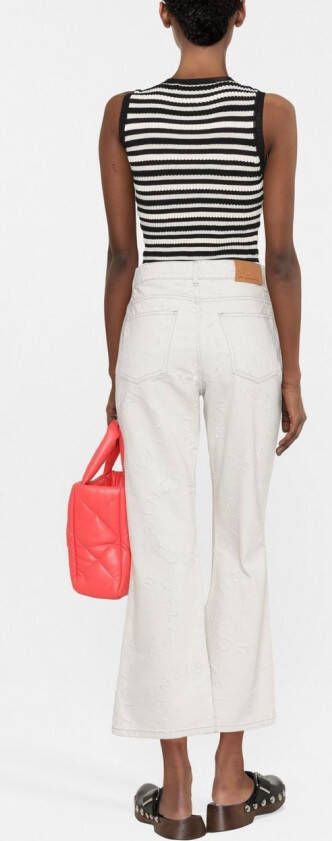 Stella McCartney Broek met logo Beige