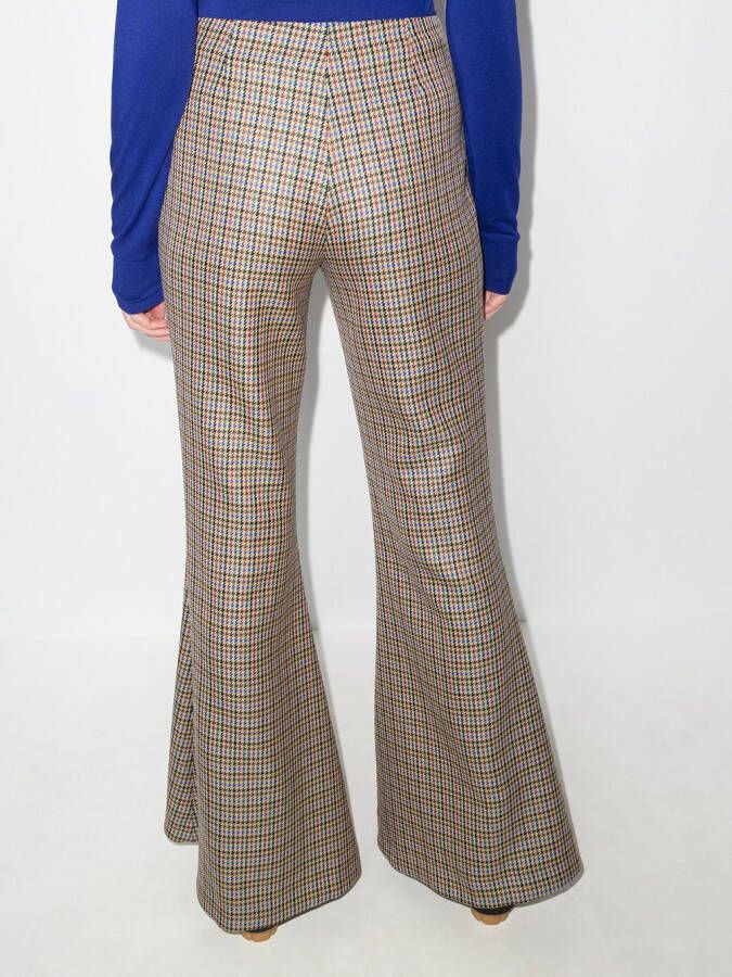 Stella McCartney Broek met pied-de-poule print Beige