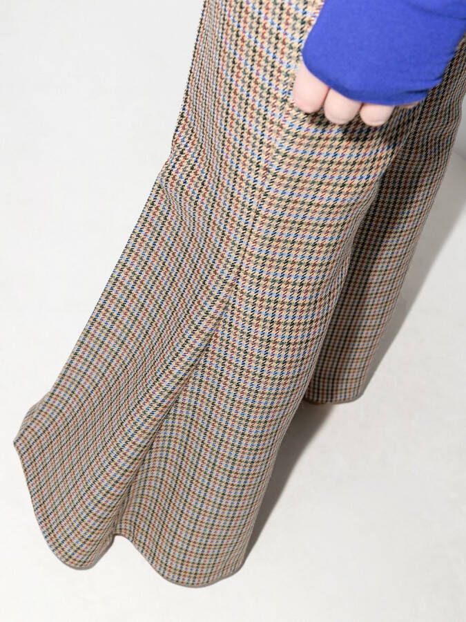 Stella McCartney Broek met pied-de-poule print Beige