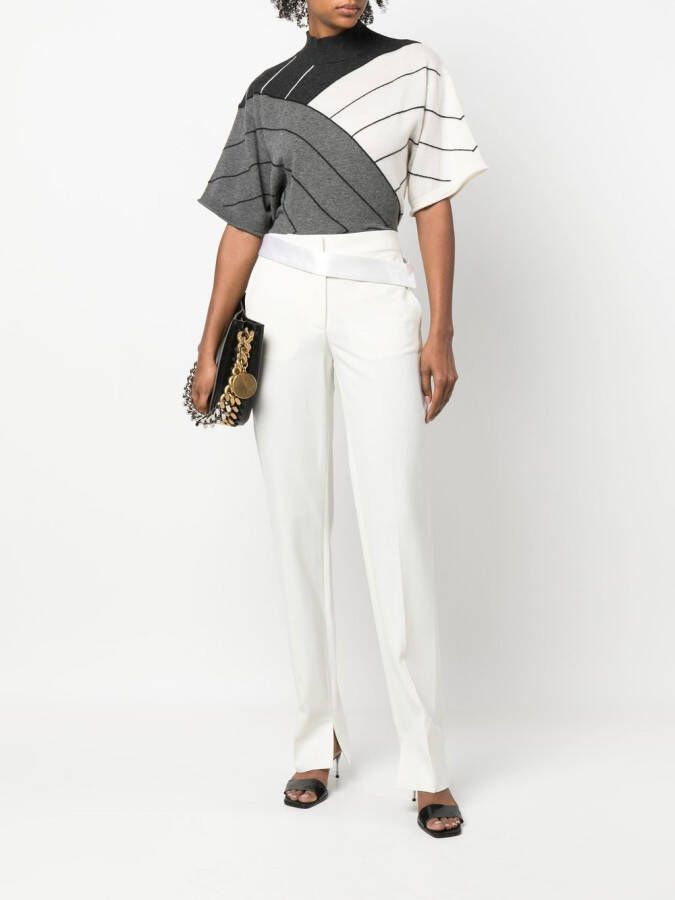 Stella McCartney Broek met satijnen tailleband Beige